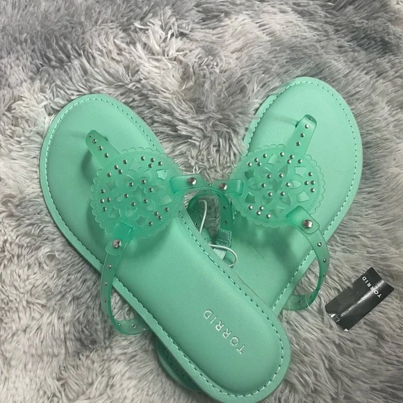 Torrid Aqua Embellished Sandals - Picture 1 of 3